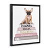 Stupell Industries Watercolor Bookstack French Bulldog Floating Frame Canvas Art, Black, 25" x 31" - 2 of 4