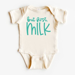 The Juniper Shop But First Milk Baby Bodysuit - 18mo - Natural - 1 of 2