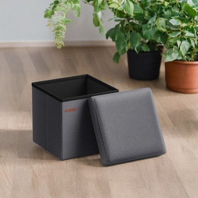 15" Ottoman with Storage, Folding Footstool, Storage Ottoman Bench, Cube Storage Chest 660 lb Load Capacity