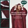 Inhand Oversized Wearable Blanket Hoodie, Long Hooded Blanket for Girls, Cozy Flannel Sweatshirt Blanket with Giant Pocket and Zipper - 2 of 4