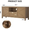 Jojoka TV Stand for TVs Up to 65 Inch, Farmhouse Entertainment Console with Door, Storage Cabinets and Adjustable Shelf, Media Center, Brown - 2 of 4