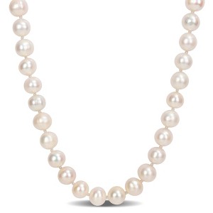 EVERLY JEWELRY | Sterling Silver 7.5-8mm Cultured Freshwater Pearl Strand Necklace, 18" - 1 of 4
