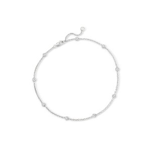 Ross-Simons 0.50 ct. t.w. Diamond Station Anklet in Sterling Silver Size 9 - 1 of 4