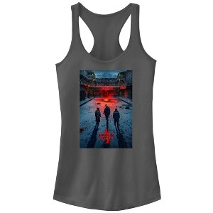 Juniors Womens Stranger Things Four Friends Rift Apocalypse Poster Racerback Tank Top - 1 of 4