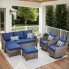Outdoor Wicker Patio Conversation Furniture Set - 2 of 4