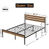 Bed Frame with Wood Headboard, Strong Wood Metal Slats Support with Under Bed Storage Space, Noise-Free, No Box Spring Needed - 3 of 4