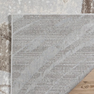 Gray and Beige Abstract Tufted Synthetic 6' x 9' Area Rug