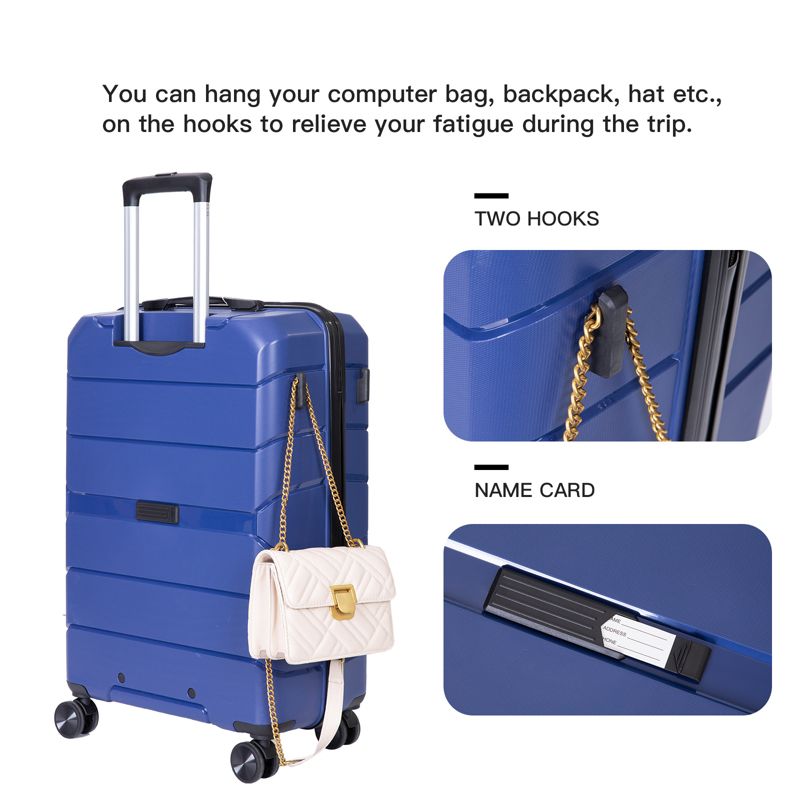 3 PCS Hardshell Luggage Set, ABS Lightweight Spinner Suitcase with TSA Lock (20/24/28)-ModernLuxe, 5 of 16