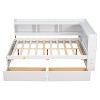 CAVINAS Full Size Bed Modern Pine Bed Frame with 2 Storage Drawers and L-Shaped Bookcases for Bedroom - 4 of 4