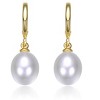 Guili Lustrous Pearl 14K Gold Plated Drop Earrings, a Timeless and Sophisticated Piece Designed for Elegant and Graceful Fashion Statements - 2 of 2