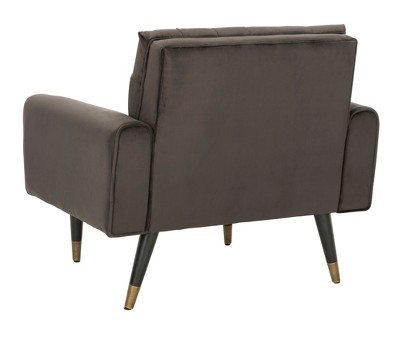 Shale Velvet Lawson Accent Chair with Black Wood Legs