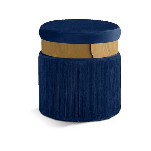 Meridian Furniture,Yasmine Velvet Ottoman/Stool - 1 of 4