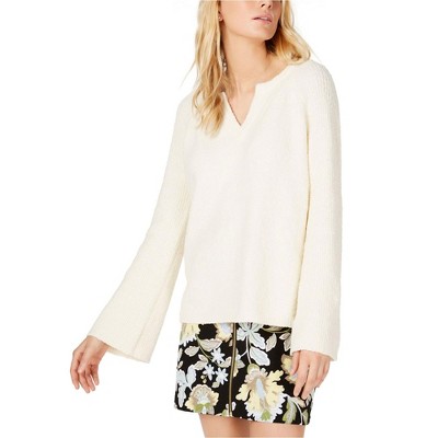 I.N.C International Concepts Womens Fuzzy Knit Sweater, Off-White, Small