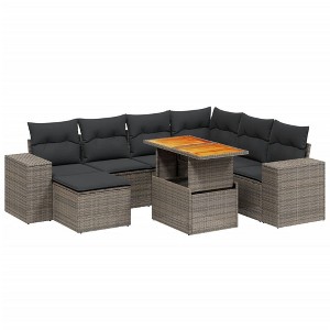 vidaXL Garden Sofa Set Grey PE rattan Large Modular Garden Sofa Set - 1 of 4