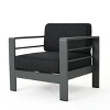 Christopher Knight Home Cape Coral 3pc Aluminum Chat Set Gray/Dark Gray - 4 of 4