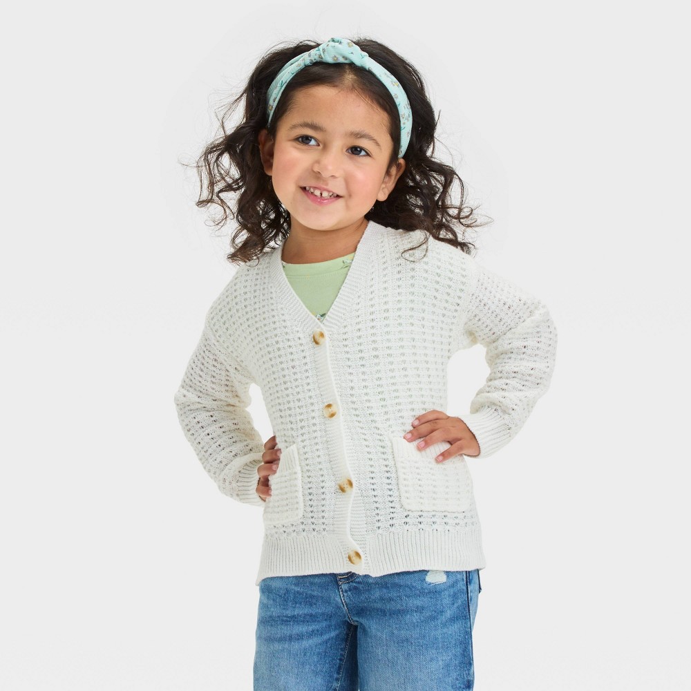 Toddler Girl Cardigan with Button & Pocket