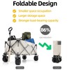 CAVINAS Folding Heavy Duty Wagon Cart with Drink Holders & Adjustable Handle, Shopping Cart with Big Wheels, Wagon for Camping, Shopping - 3 of 4