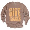 Give Thanks Block Distressed - Women's Garment Dyed Long Sleeve Graphic T-Shirt - 2 of 4