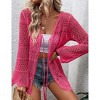 Womens Cardigan Spring Tops Sheer Lightweight Summer Cardigan Beach Cover Up Tops V Neck Lantern Sleeve Sweater Cardigan - 3 of 4