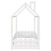 CAVINAS Twin Size Floor Bed Modern House-Shaped Wooden Bed Frame with Guardrails and Opening for Bedroom - 3 of 4