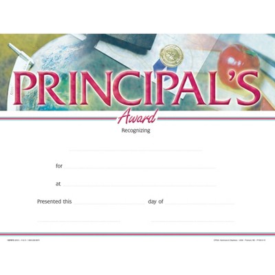 Hammond & Stephens Principal's Award Recognition  Award - Fill in the Blank, 11 x 8-1/2 inches, pk of 25