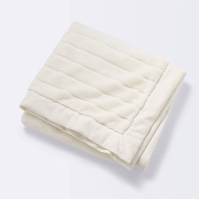 Image of Faux Fur with Channel Carving Baby Blanket - Cream - Cloud Island™