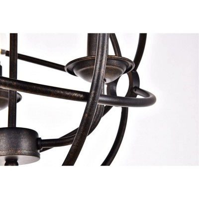 Octavia Dark Brown Metal 3-Light Pendant Lamp with Adjustable Chain