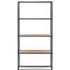 Nordlys 4-Tier Metal and Wood Bookshelf Industrial Style Living Room - 3 of 4
