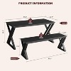 3-Piece Retro Brown Dining Set | Rectangular Table + 2 Upholstered Benches (Seats 4) | Chamfered Metal Frame for Small Kitchens/Apartments - 4 of 4
