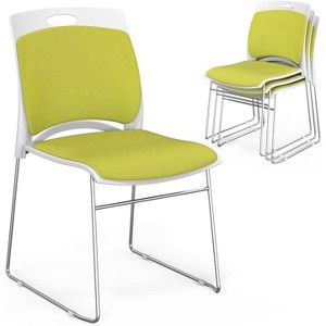 VINGLI Stackable Chairs Set of 4, Stacking Office Chairs for Waiting Room Break Room Banquet Guest - 1 of 4