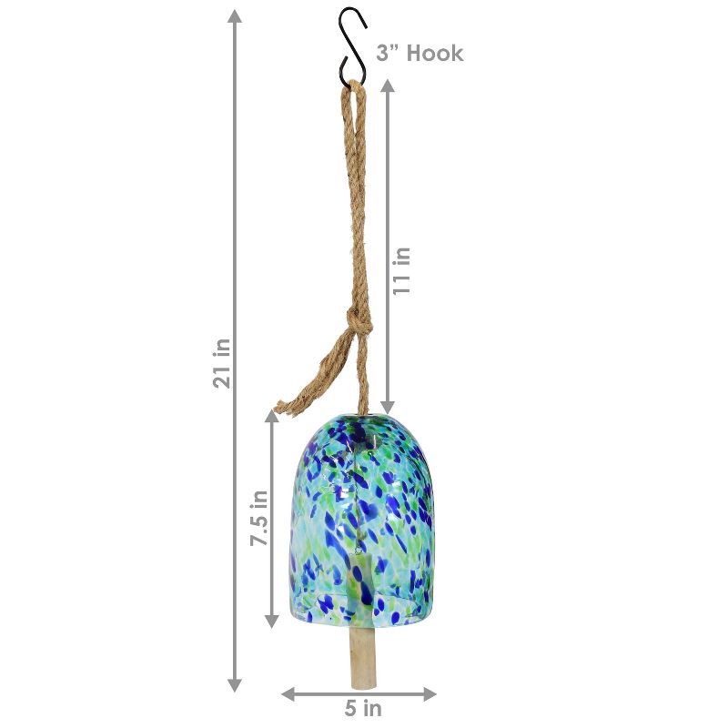 Sunnydaze Outdoor Natural Melody Glass Wind Bell Chime, 4 of 13