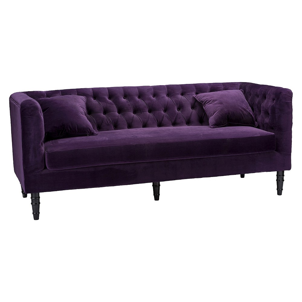 UPC 847321037830 product image for Rylee Velvet Button Tufted Sofa - Purple - Baxton Studio | upcitemdb.com