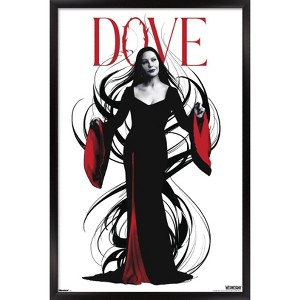Trends International Wednesday: Season 2 (2025) - Morticia Dove Framed Wall Poster Prints Black Framed Version 14.725" x 22.375" - 1 of 4