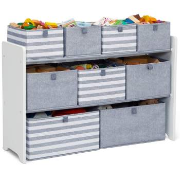 Kids' Toy Storage Organizer with 9 Storage Bins Espresso/White