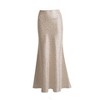 Clotth Women's Leopard Print Maxi Skirt - Elegant Satin Silk Skirt, Hidden Zipper Fish Tail Skirt, Party Wear,Cream with Leopard Print, Off-white - 2 of 4