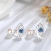 Evileye Earrings for Women and Girls Sterling Silver Blue Cz Pearl Ginger Lyne Collection - image 3 of 4