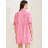 Allegra K Women's Elbow Sleeve Babydoll Mini Jean Shirt Dresses - 4 of 4