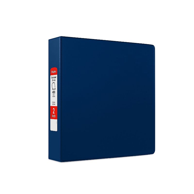 Staples Standard 2" 3-Ring Non-View Binder Blue (26418-CC) 82625, 1 of 9