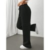 Womens Pants Elastic Waist Drawstring Side Pocket Straight Leg Cargo Sweatpants Black M - 3 of 3