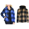 Galaxy J. Come Women's  Loose Fit  Heavyweight Polar Fleece Plaid Hoodie With Faux Shearling Lining-2 Pack - 2 of 2