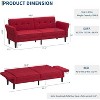 TackView Sofa with Adjustable Backrest & Armrests, Convertible Sleeper Loveseat for Small Spaces, Modern Futon Couch for Living Room - 3 of 4