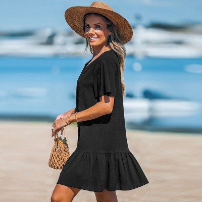 Women's V-Neck Flounce Mini Dress - Cupshe - image 3
