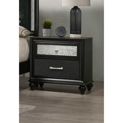 NicBex Nightstand with 2 Drawers,1pc Side Table with Metal Pulls and Wood Legs,Bedside Table for Bedroom,Living Room