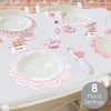 Big Dot of Happiness Hello Little One - Pink and Gold - Girl Baby Shower Paper Charger and Table Decorations - Chargerific Kit - Place Setting for 8 - 2 of 4