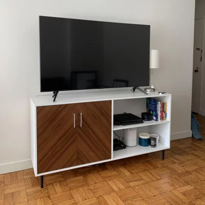 user image by Seany, Angelo Modern 2 Door Bookmatch TV Stand for TVs up to 65" - Saracina Home