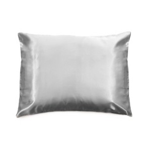 Morning Glamour Standard Satin Solid Pillowcase Silver - 1 of 2