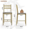 Bar Stools Set of 4, Faux Leather Bar Chair with Back, Thick Cushion, Upholstered Counter Height Bar Stools - 2 of 4