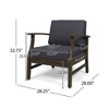 SKRAN Outdoor Accent Club Chair, Acacia Wood Patio Water Resistant Chairs with Thick Cushions & Back  for Coastal Backyard Balcony - 3 of 4