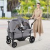 Costway Wagon Stroller for 2 Kids Push Pull Double Stroller with Adjustable Handle - 2 of 4