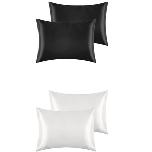 Unique Bargains Hair and Skin Envelope Closure Breathable Satin Pillowcase 4 Pcs - 1 of 4